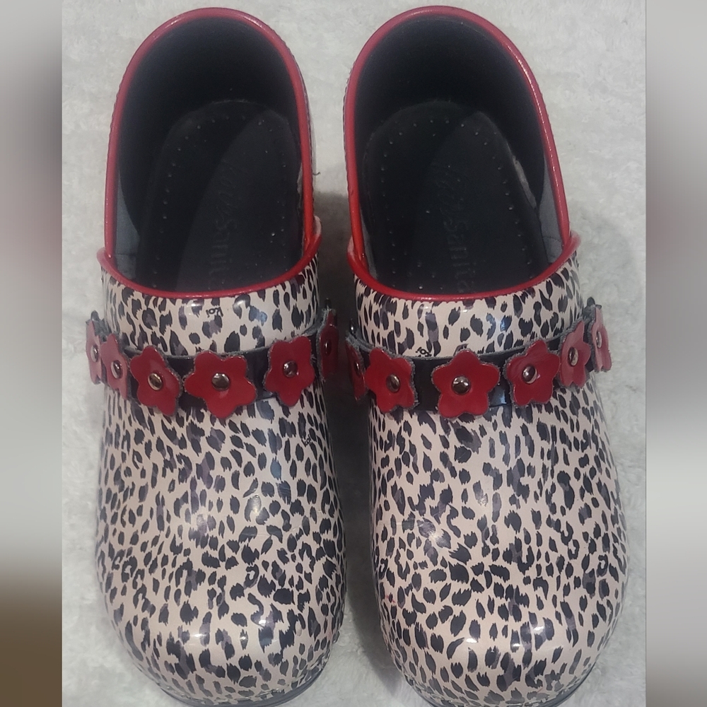 Sanita Koi Poppy Leopard print Clogs (36)